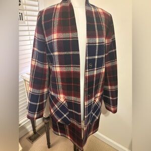 Abercrombie & Fitch Red and Blue Plaid Coat